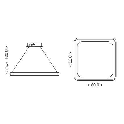 BRILAGI - LED hämardatav lühter kaabliga FALCON SLIM LED/50W/230V 3000-6500K 50x50 cm beež + kaugjuhtimispult