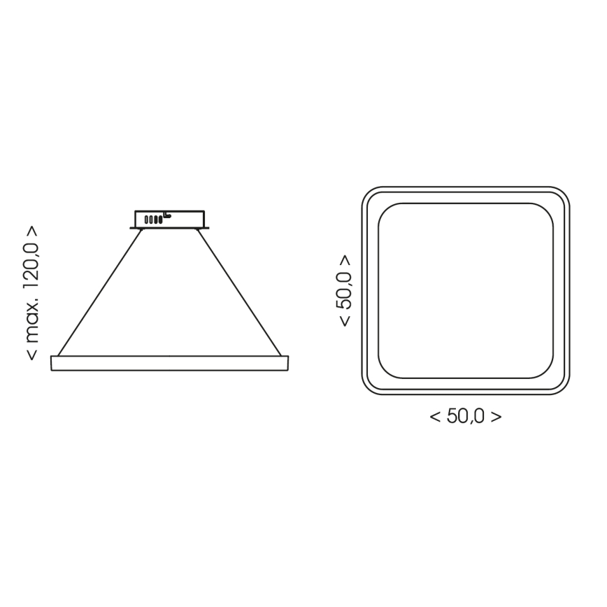 BRILAGI - LED hämardatav lühter kaabliga FALCON SLIM LED/50W/230V 3000-6500K 50x50 cm beež + kaugjuhtimispult