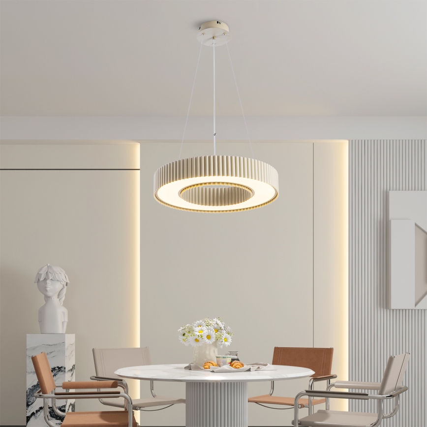 Brilagi - Hämardatav LED-ripplamp kaablil LUMIX LED/48W/230V 3000-6000K beež läbimõõt 50 cm + kaugjuhtimispult
