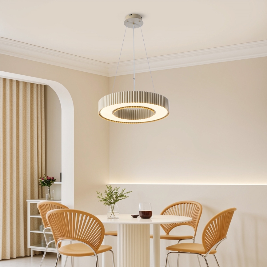 Brilagi - Hämardatav LED-ripplamp kaablil LUMIX LED/48W/230V 3000-6000K beež läbimõõt 50 cm + kaugjuhtimispult
