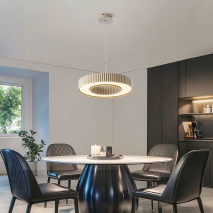 Brilagi - Hämardatav LED-ripplamp kaablil LUMIX LED/48W/230V 3000-6000K beež läbimõõt 50 cm + kaugjuhtimispult