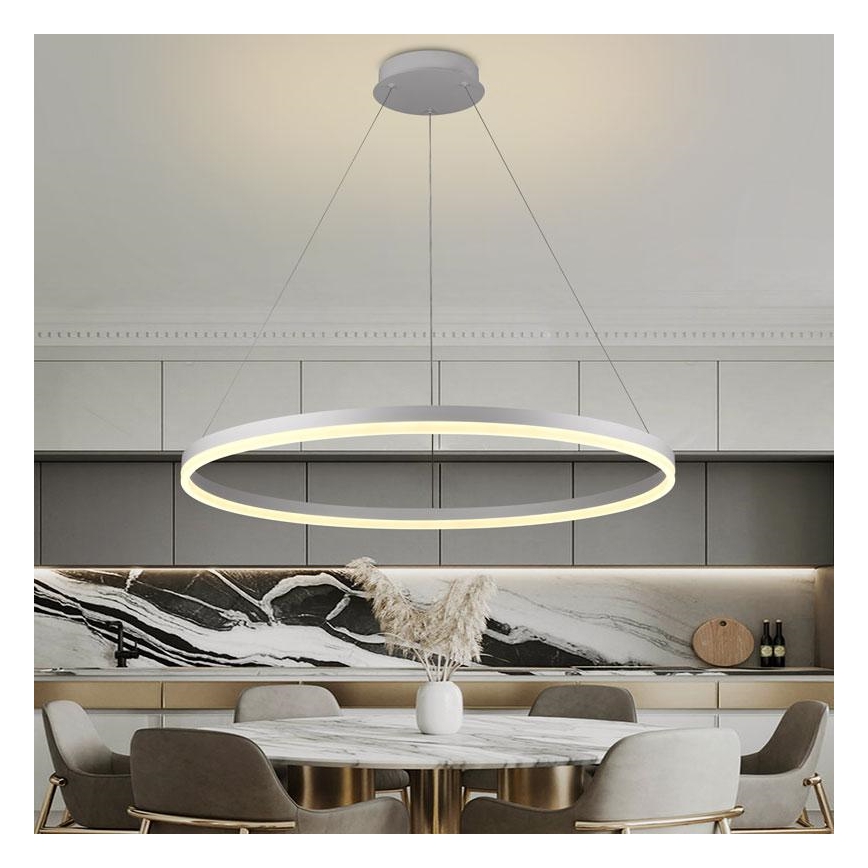 Brilagi - CIRCLE LED hämardatav rippvalgusti 55W/230V 3000-6500K läbimõõt 80 cm valge + kaugjuhtimispult