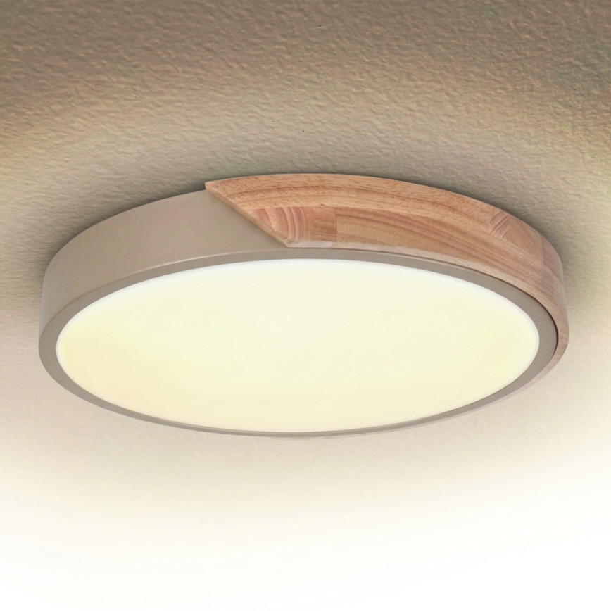 BRILAGI - Hämardatav LED-laelamp PILANA LED/48W/230V 3000-6500K tamm/beež Ø 40 cm + kaugjuhtimispult
