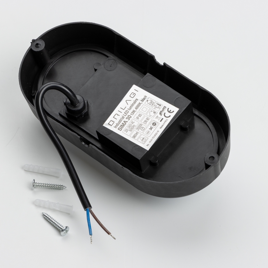 Brilagi - Heavy-Duty LED laevalgusti SIMA LED/12W/230V IP65 must
