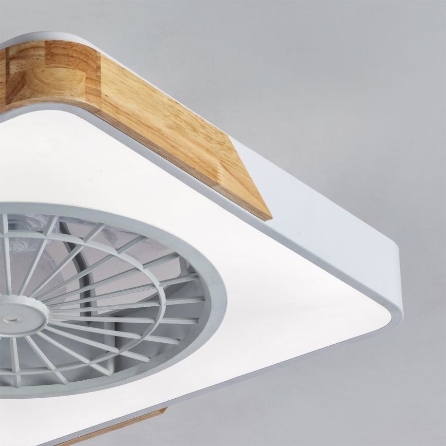 Brilagi - LED hämardatav laelamp ventilaatoriga LED/38W/230V 3000-6500K 50x50 cm valge/tamm + kaugjuhtimispult
