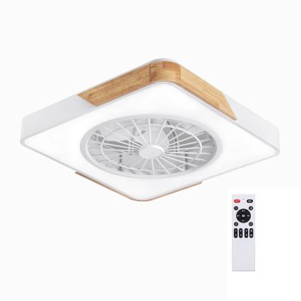 Brilagi - LED hämardatav laelamp ventilaatoriga LED/38W/230V 3000-6500K 50x50 cm valge/tamm + kaugjuhtimispult