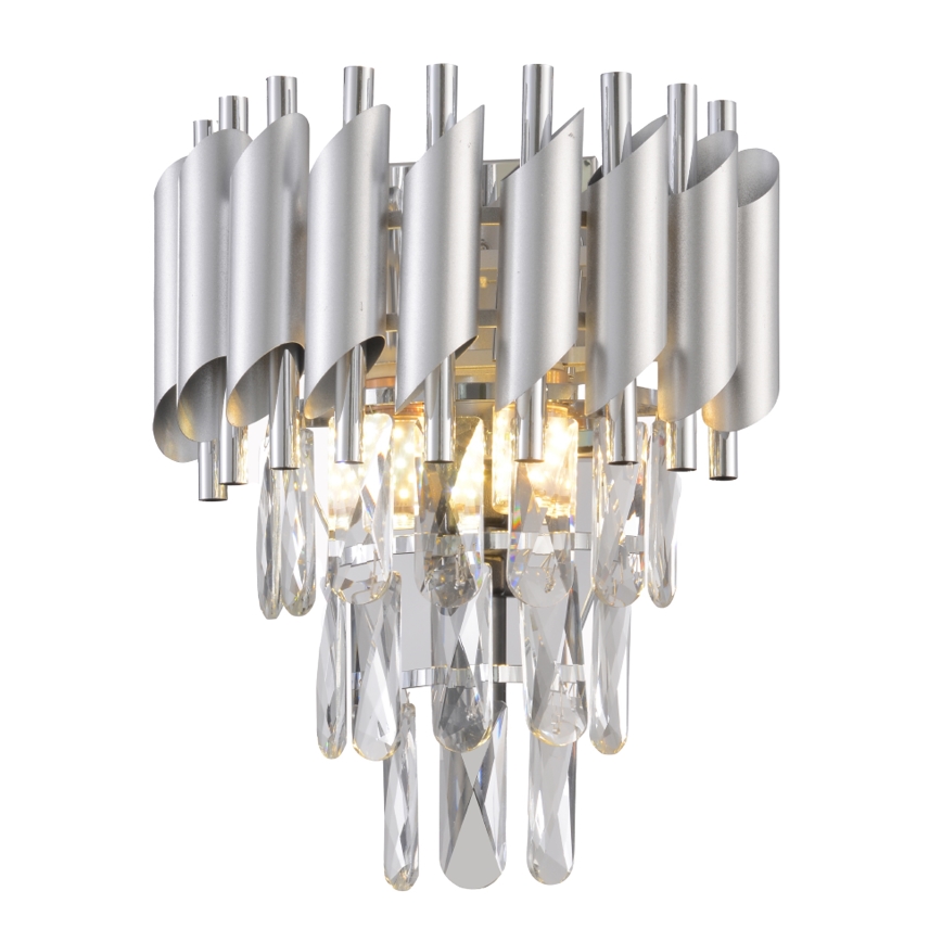 Brilagi - Hõbedane seinavalgusti ECLIPSE 2xE14/10W/230V