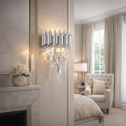 Brilagi - Hõbedane seinavalgusti ECLIPSE 2xE14/10W/230V