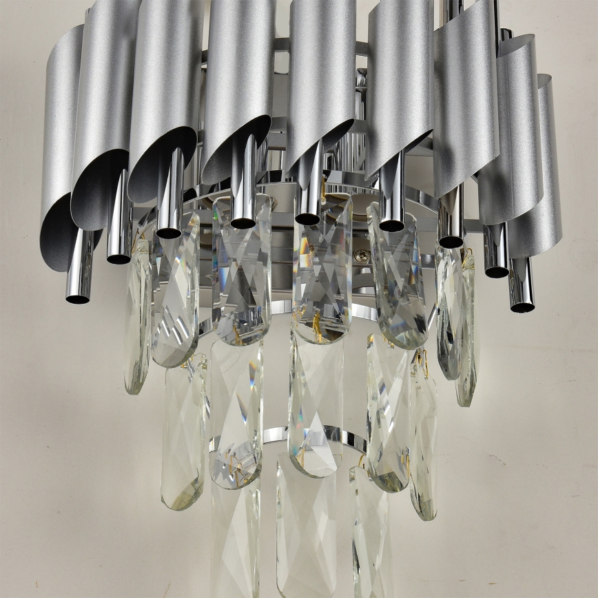 Brilagi - Hõbedane seinavalgusti ECLIPSE 2xE14/10W/230V