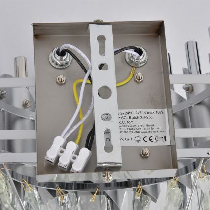 Brilagi - Hõbedane seinavalgusti ECLIPSE 2xE14/10W/230V