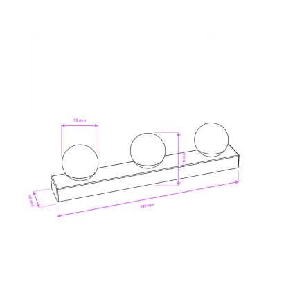 Brilagi - LED-vannitoa peeglivalgusti HOLLYWOOD 3xLED/3W/230V 39 cm IP44 must