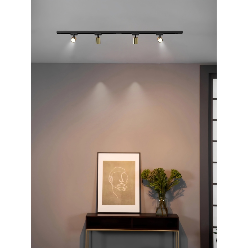 Brilagi - HUSKY-liistsüsteemi suunatav punktvalgusti 4xGU10/10W/230V must/kuldne