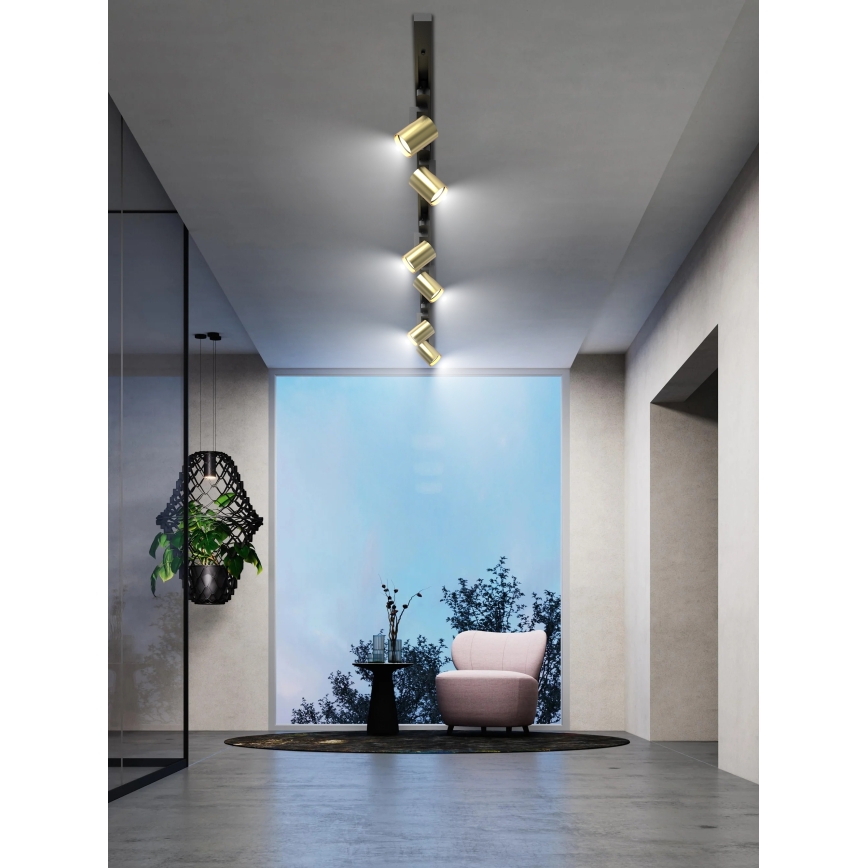 Brilagi - HUSKY liistvalgusti 6xGU10/10W/230V must/kuldne