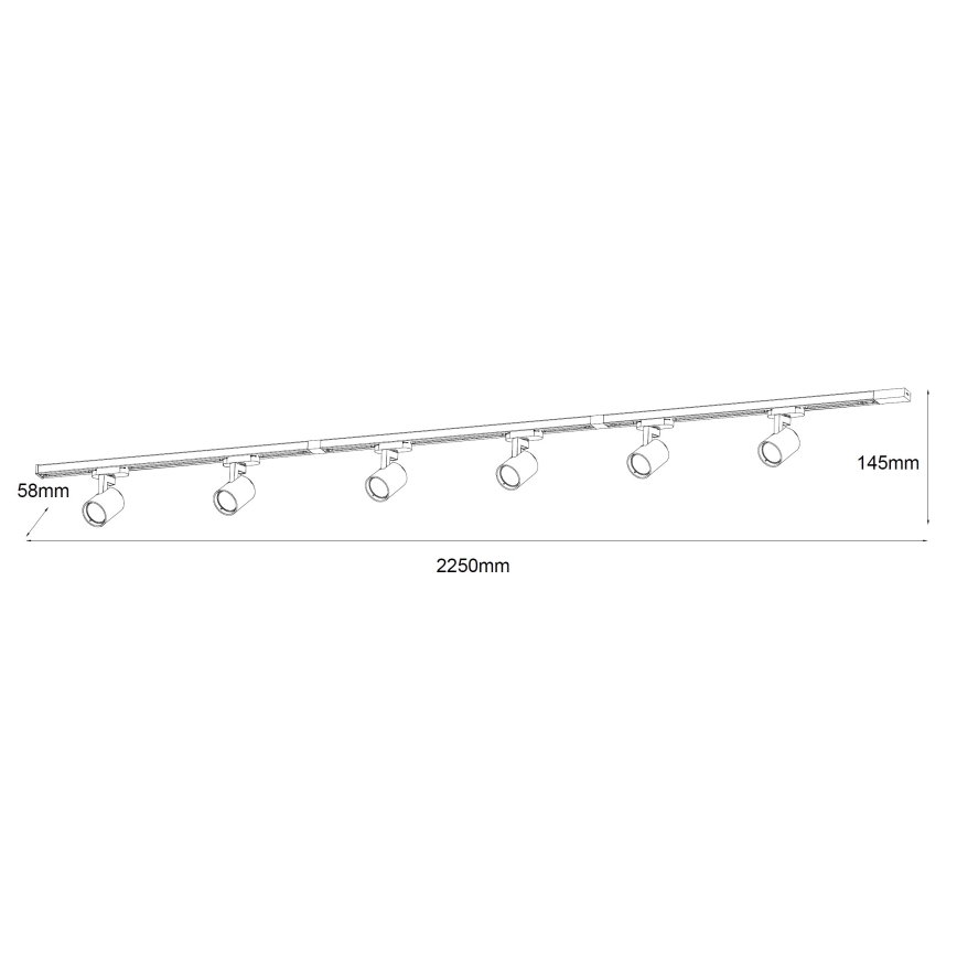 Brilagi - HUSKY liistvalgusti 6xGU10/10W/230V must/kuldne