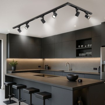 Brilagi - HUSKY liistvalgustussüsteemi punktvalgusti 6xGU10/10W/230V, must