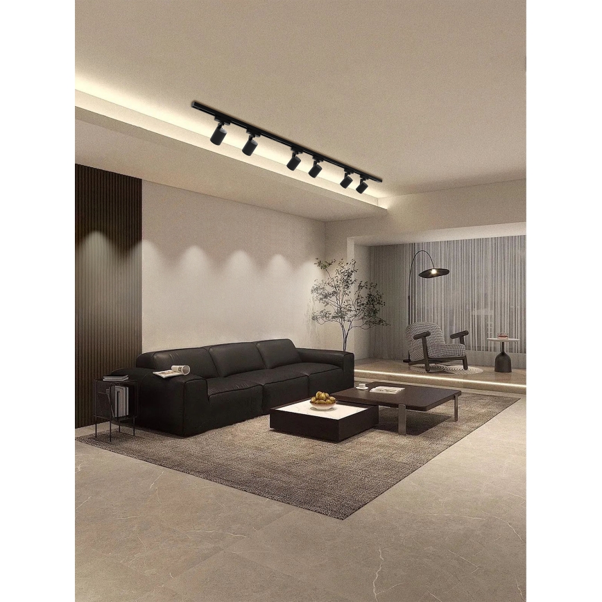 Brilagi - HUSKY liistvalgustussüsteemi punktvalgusti 6xGU10/10W/230V, must