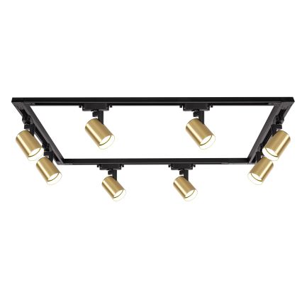 Brilagi - HUSKY rööbaste süsteemi sihtvalgusti 8xGU10/10W/230V must/kuldne
