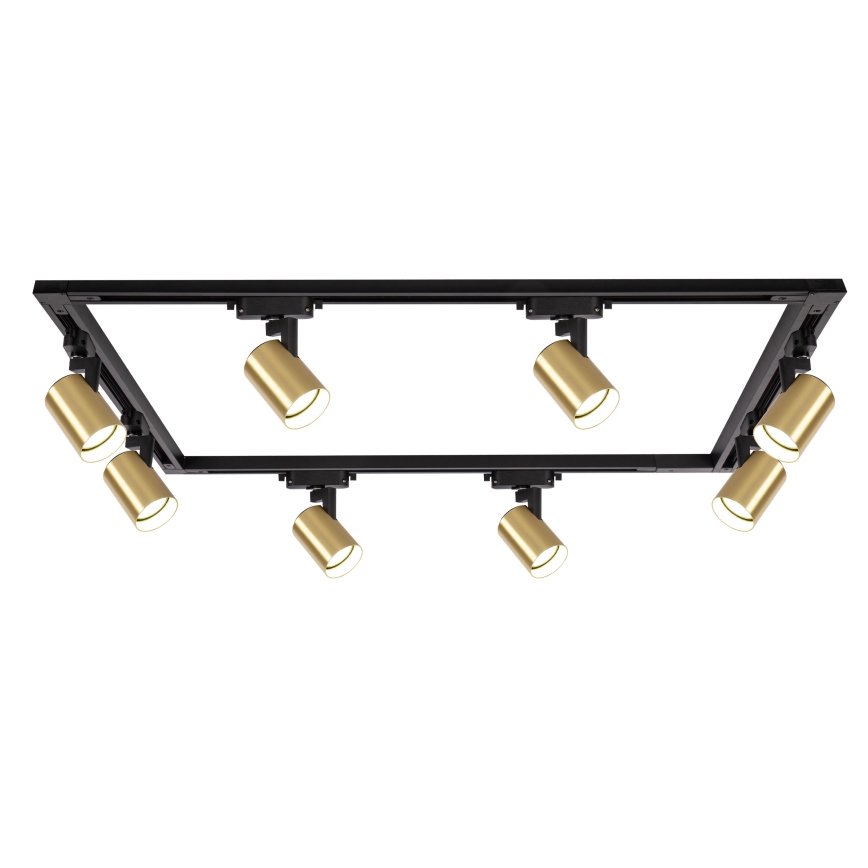 Brilagi - HUSKY rööbaste süsteemi sihtvalgusti 8xGU10/10W/230V must/kuldne
