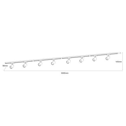 Brilagi - HUSKY rööbastesüsteemi spottvalgusti 8xGU10/10W/230V, valge