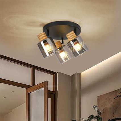 Brilagi - HYGGE punktvalgusti 3xE14/15W/230V must/suitsune