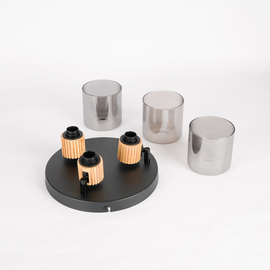 Brilagi - HYGGE punktvalgusti 3xE14/15W/230V must/suitsune