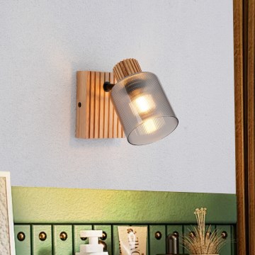 Brilagi - HYGGE seinale suunatav valgusti 1xE14/15W/230V, kummipuit/suitsune