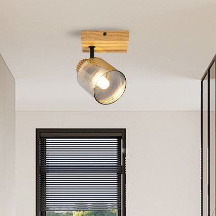 Brilagi - HYGGE seinale suunatav valgusti 1xE14/15W/230V, kummipuit/suitsune