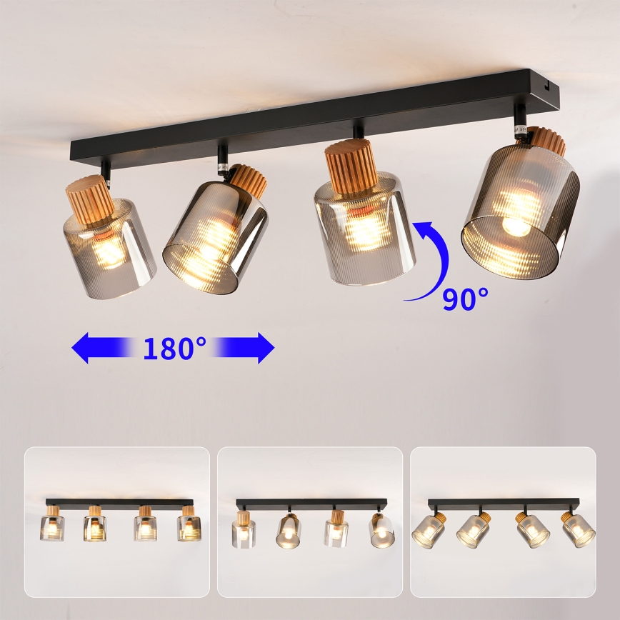 Brilagi - HYGGE spottvalgusti 4xE14/15W/230V must/suitsune