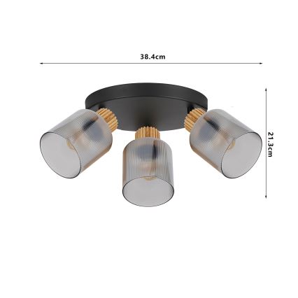 Brilagi - HYGGE spottvalgusti 4xE14/15W/230V must/suitsune