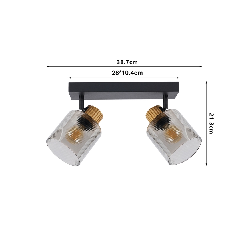 Brilagi - HYGGE suunatav laevalgusti 3xE14/15W/230V must/suitsune
