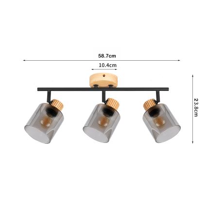 Brilagi - HYGGE suunavalgusti 3xE14/15W/230V kummipuit/suitsuklaas