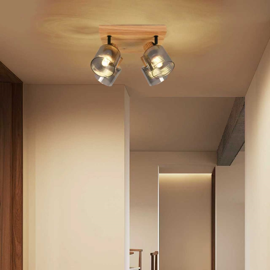 Brilagi - HYGGE suunavalgusti 4xE14/15W/230V puit/suitsune