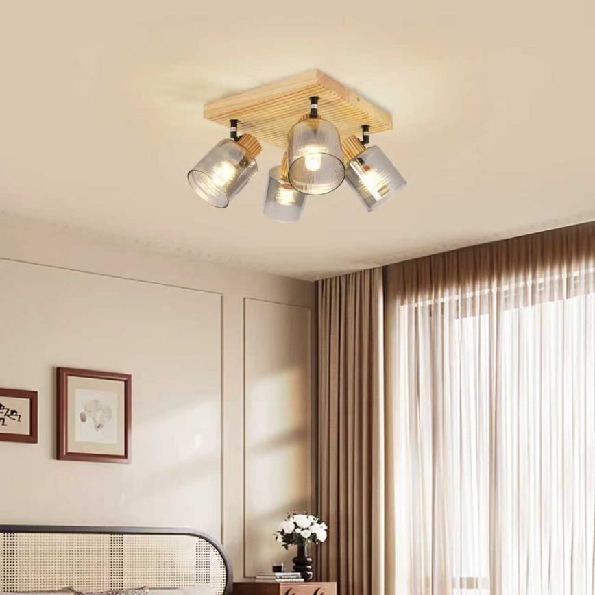 Brilagi - HYGGE suunavalgusti 4xE14/15W/230V puit/suitsune