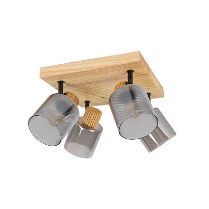 Brilagi - HYGGE suunavalgusti 4xE14/15W/230V puit/suitsune