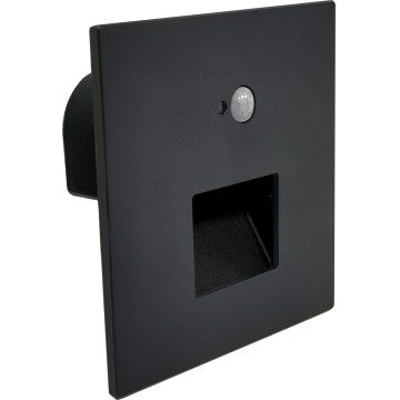 Brilagi - JACK LED trepiastmevalgusti liikumis- ja hämarussensoriga LED/3W/230V 3000/4000/6500K IP65 must