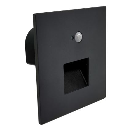 Brilagi - JACK LED trepiastmevalgusti liikumis- ja hämarussensoriga LED/3W/230V 3000/4000/6500K IP65 must