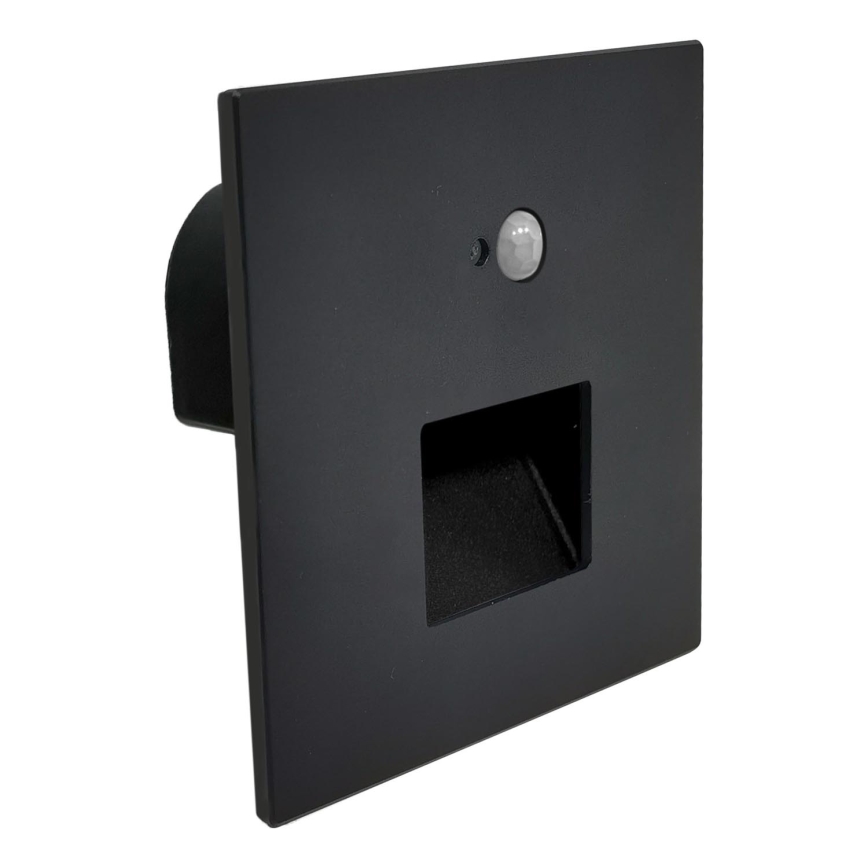 Brilagi - JACK LED trepiastmevalgusti liikumis- ja hämarussensoriga LED/3W/230V 3000/4000/6500K IP65 must