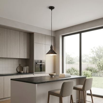 BRILAGI - juhtmega ripatslamp FORGE 1xE27/60W/230V, läbimõõt 22 cm, pruun
