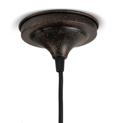 BRILAGI - juhtmega ripatslamp FORGE 1xE27/60W/230V, läbimõõt 22 cm, pruun