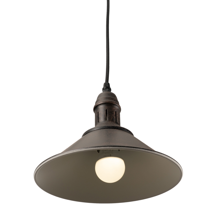 BRILAGI - juhtmega ripatslamp FORGE 1xE27/60W/230V, läbimõõt 22 cm, pruun