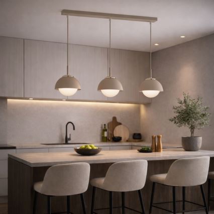 Brilagi - Juhtmega rippvalgusti 3xE27/60W/230V beež/kuldne