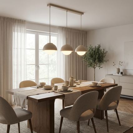Brilagi - Juhtmega rippvalgusti 3xE27/60W/230V beež/kuldne