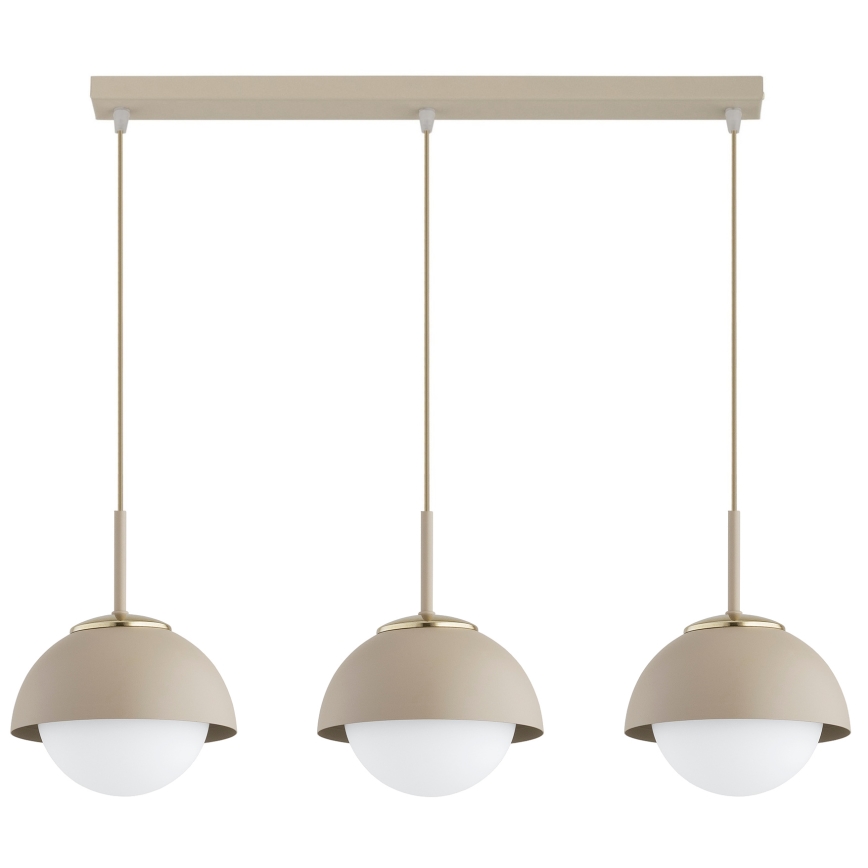 Brilagi - Juhtmega rippvalgusti COSMO 3xE27/60W/230V beež/kuldne