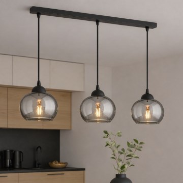 Brilagi - Kaabliga ripplamp 3xE27/60W/230V must/suitsuhall