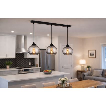 Brilagi - Kaabliga ripplamp DIOR 3xE27/60W/230V must/suitsuhall