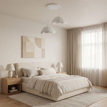Brilagi - kaabliga ripplamp WABI SABI 2xE27/40W/230V Ø 74 cm valge