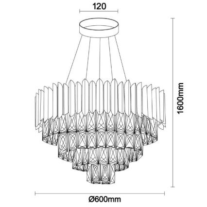 Brilagi - kaabliga ripplühter CARLOS 9xE14/40W/230V, läbimõõt 60 cm