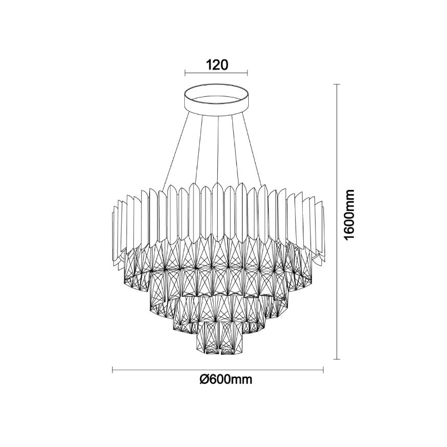 Brilagi - kaabliga ripplühter CARLOS 9xE14/40W/230V, läbimõõt 60 cm