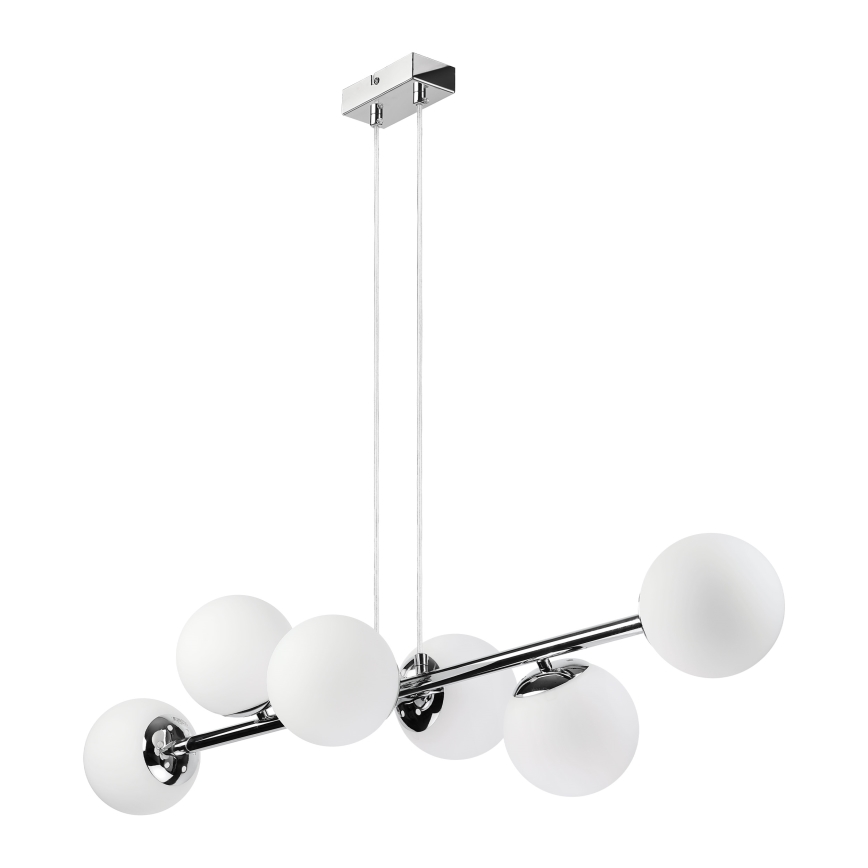 Brilagi - kaabliga ripplühter MALONY 6xE14/20W/230V läikiv kroom