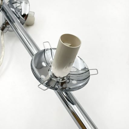 Brilagi - kaabliga ripplühter MALONY 6xE14/20W/230V läikiv kroom